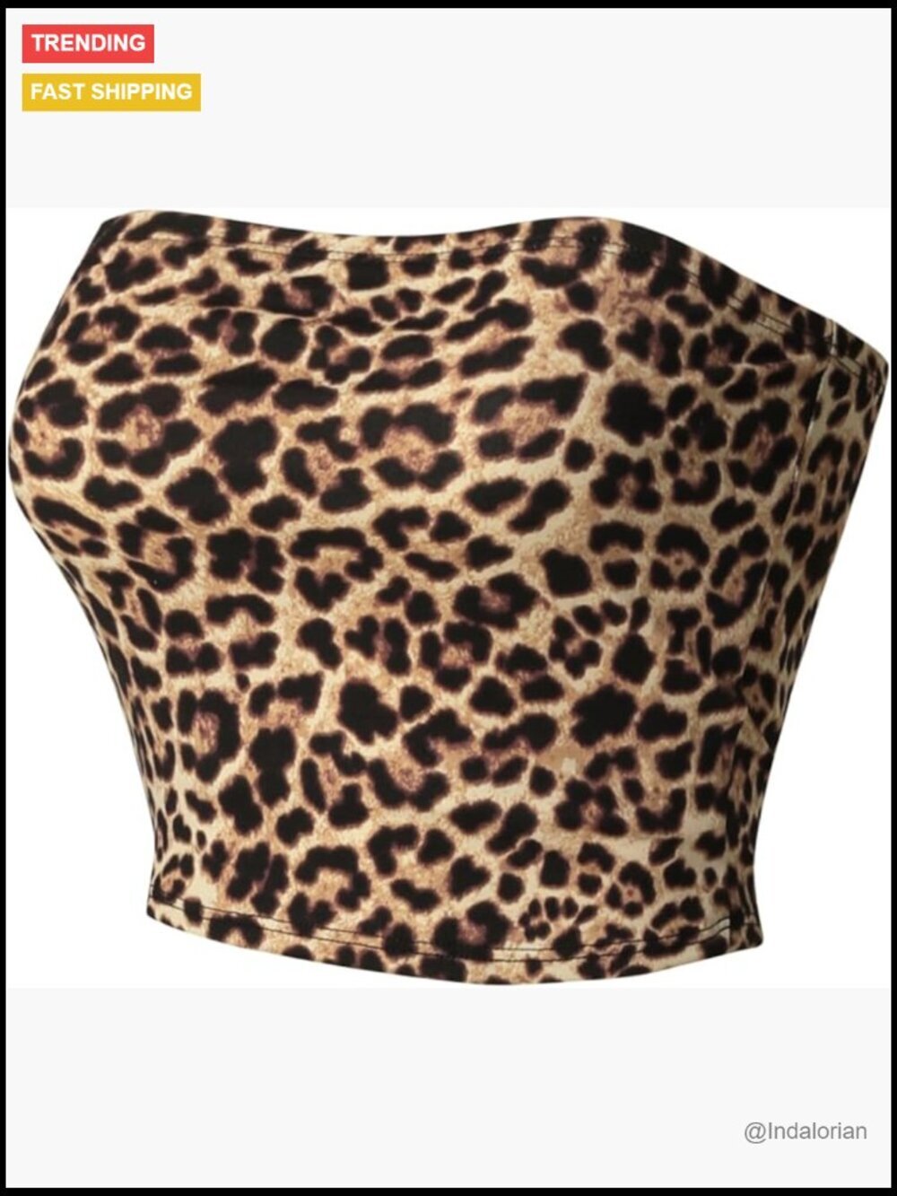 Women's Casual Strapless Print Tube Top Bandeau Top Sleeveless Crop Top